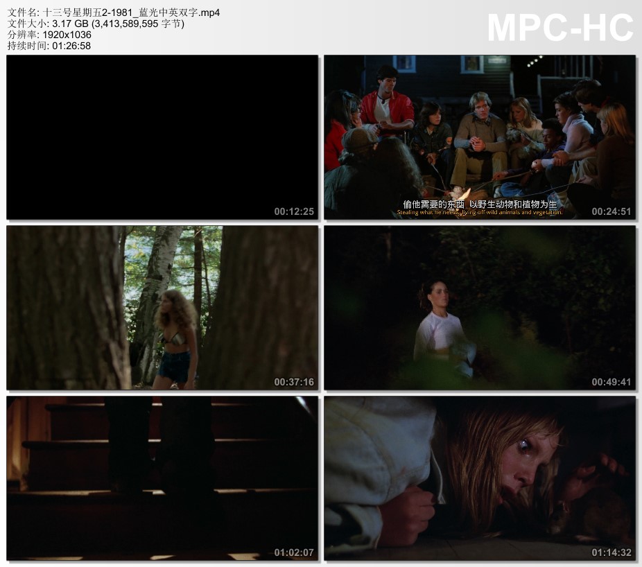 1981年美国6.2分恐怖片《十三号星期五2》蓝光中英双字
